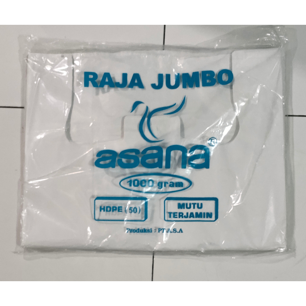 Kantong Plastik Putih Asana raja jumbo 50 Kresek tebal putih susu 50x75