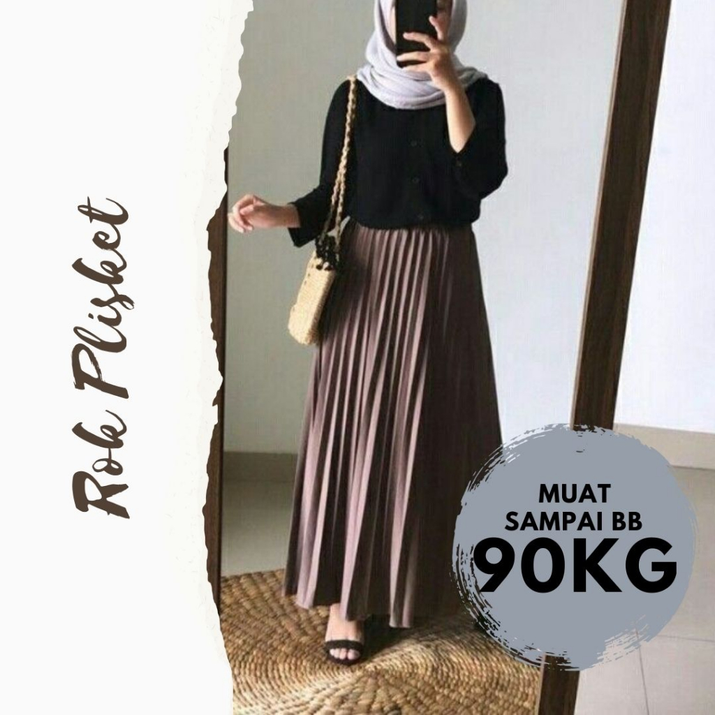 Rok Plisket Premium / Rok Plisket Tebal / Rok Mayung Plisket