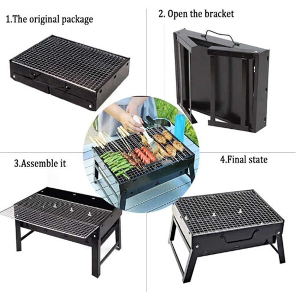 DM - Pemanggang Arang Sate Portable Lipat Multi Square Grill Serbaguna Jagoo PP010