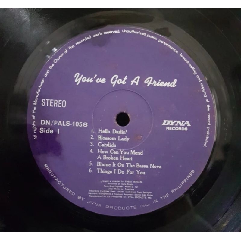 Vinyl Piringan Hitam 12 inch Amormio Cillan-You've Got A Friend