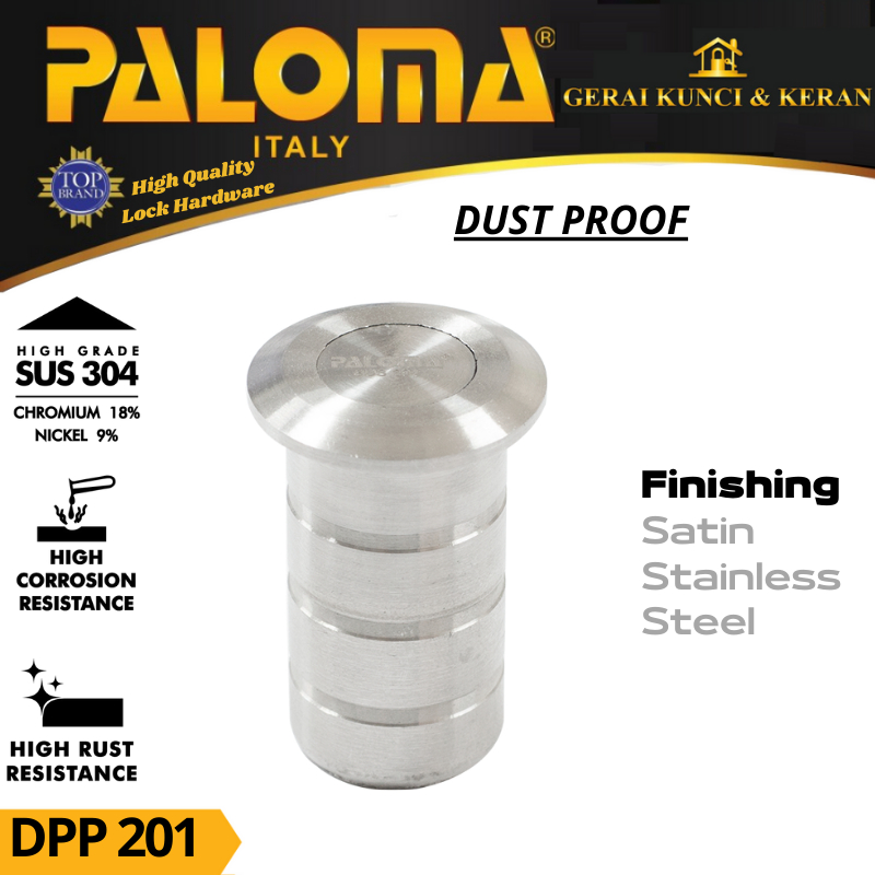 Lubang Grendel Tanam PALOMA DPP 201  Dust Proof Stainless