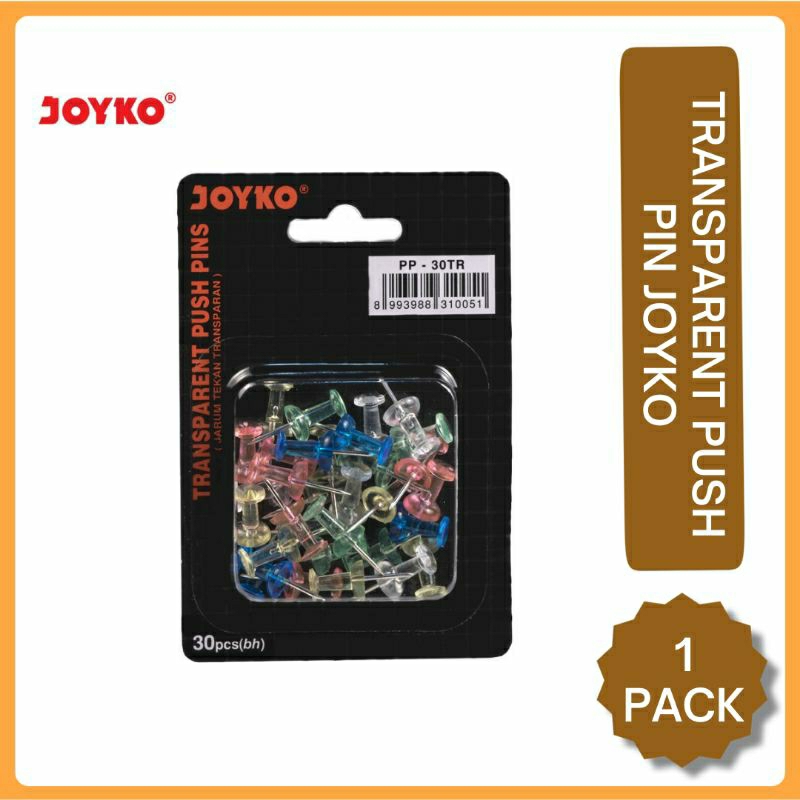 

Push Pin Joyko PP - 30TR / Jarum Tusuk Papan Joyko / Push Pin / Joyko Tempel / Tempel Papan Jarum Joyko