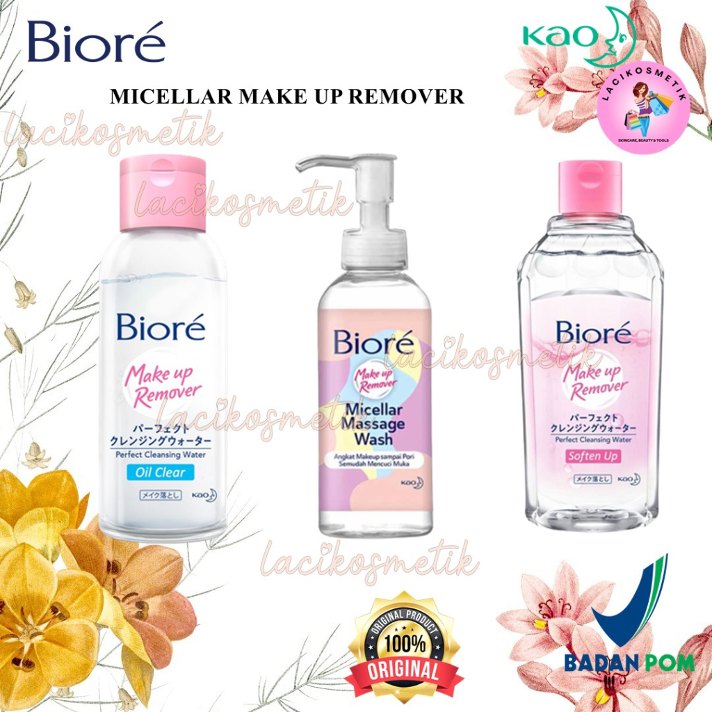 ✨LACIKOSME✨BIORE MAKE UP REMOVER - MICELLAR MASSAGE WASH CLEANSING BPOM ORIGINAL