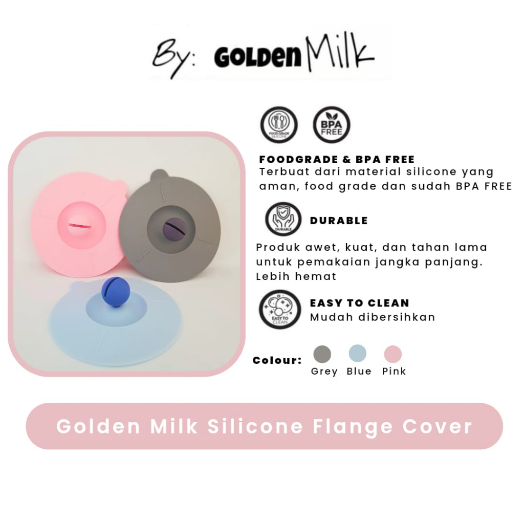 Golden Milk Silicone Flange Cover / Penutup Corong Pompa ASI / Penutup Gelas / Kinmade / Insert Cover / handsfree / corong spectra / dengan tarikan / menutup rapat / higienis / penutup pompa asi handsfree / aksesoris pumping / ibu menyusui / pompa asi