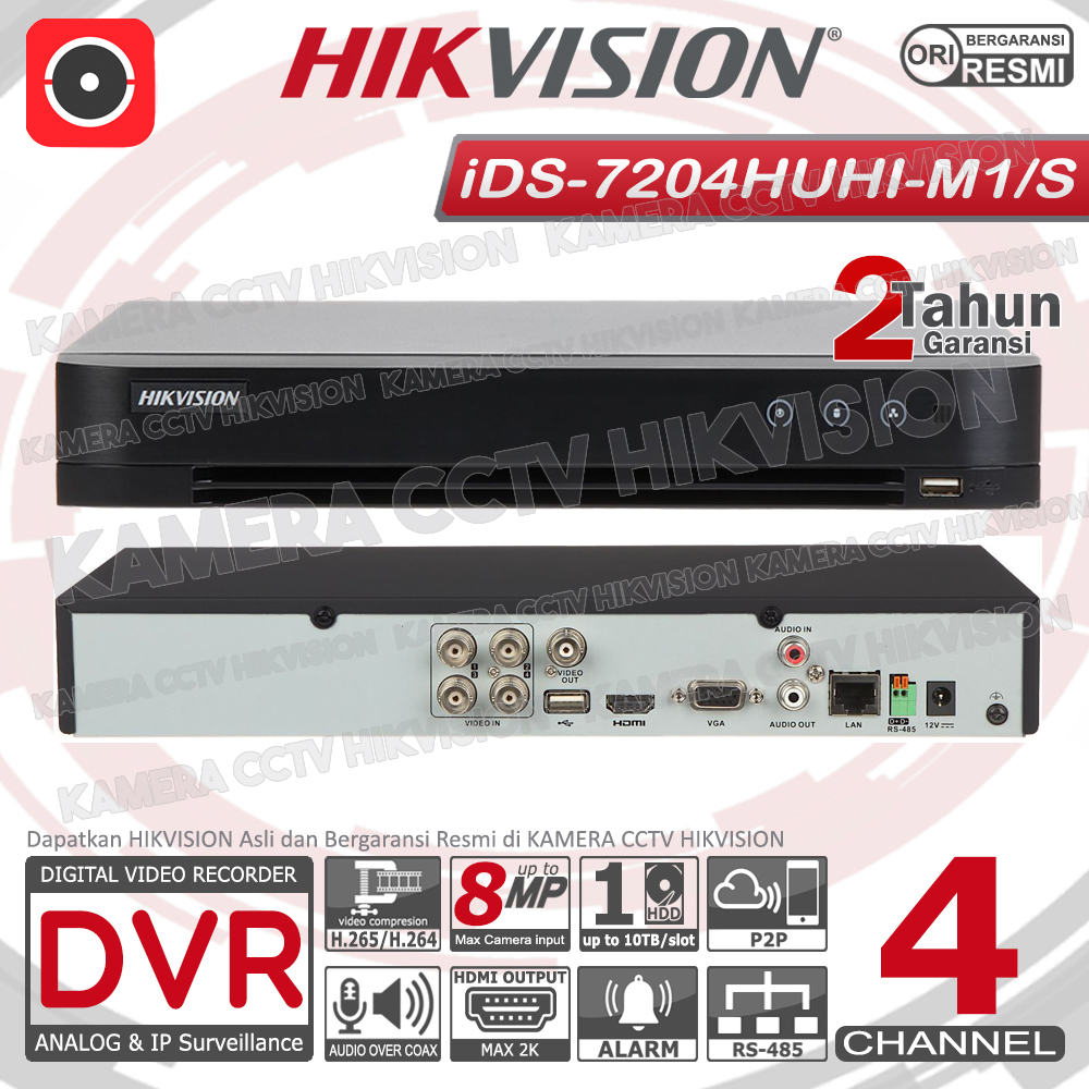 DVR HIKVISION RECORDER CCTV 8MP 4CHANNEL TURBO HD 4CH