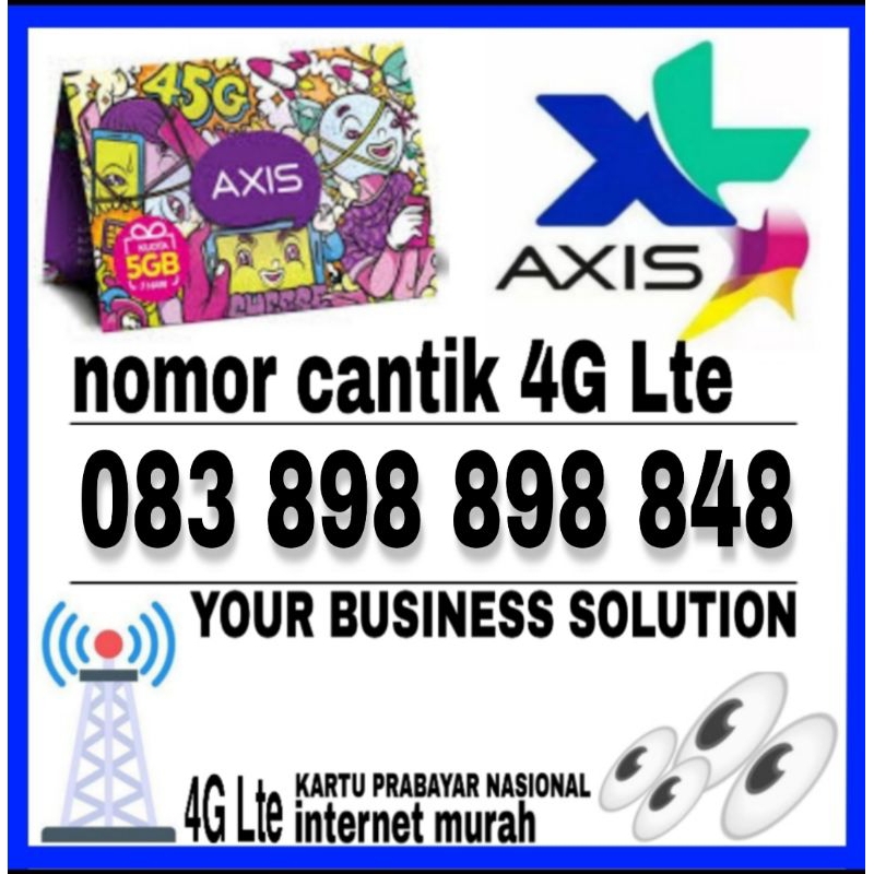 Kartu perdana prabayar nasional  nomor cantik AXIS 4G LTE SERI TERBAIK 889 889 889