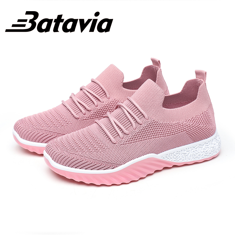 Batavia 2023 Soft bottom non-slip work shoes women's shoes fitness casual running sneakers black import baru sepatu kasual fashion sepatu lari anyaman terbang sepatu olahraga wanita N10