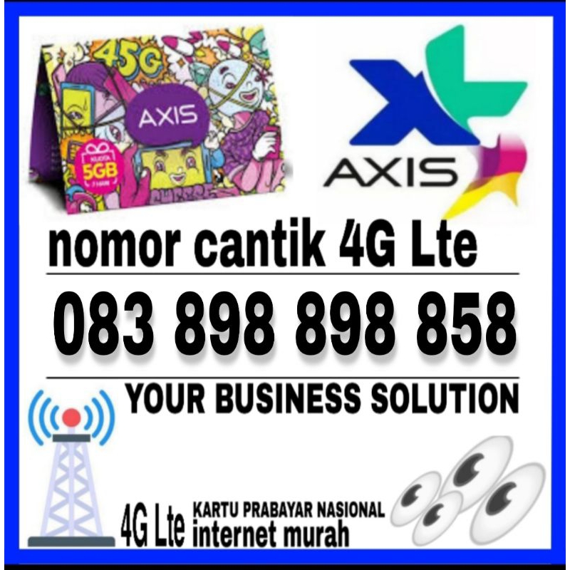 Kartu perdana prabayar nasional  nomor cantik AXIS 4G LTE SERI TERBAIK 889 889 889