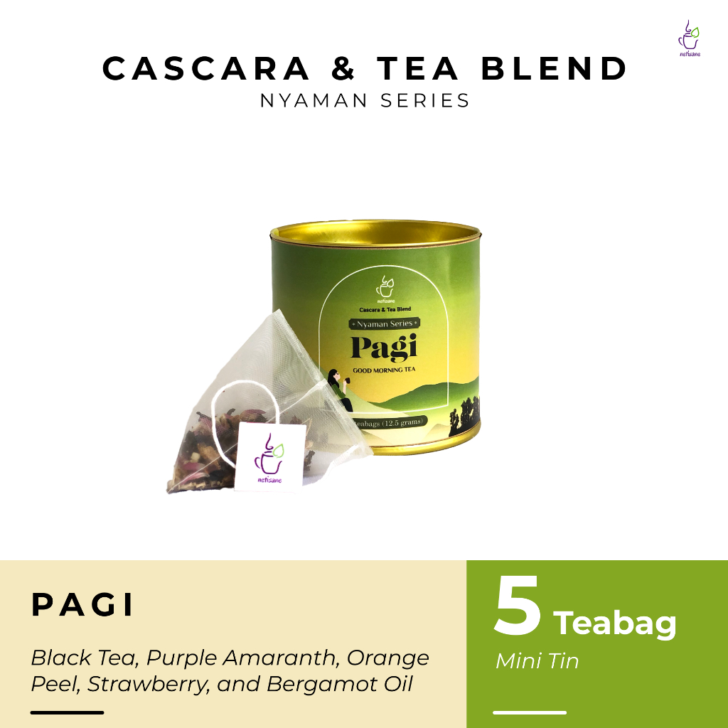 

Netisane Pagi (Black Tea, Orange Peel, Strawberry, Lemongrass, Purple Amaranth, dan Bergamot Extract) | Netisane Cascara Blend Nyaman Series | Artisan Tea / Teh Herbal | (Mini Tin Can)