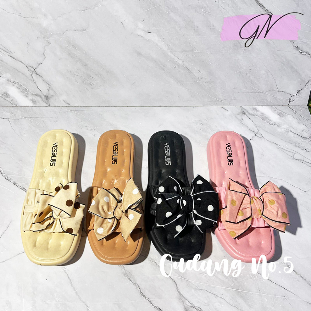 GN-288-1 Sandal Jelly Slop Model Pita Polkadot Wanita Import PCU