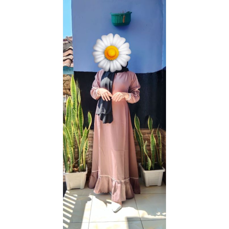 raisa moscrepe gamis hijab kekinian