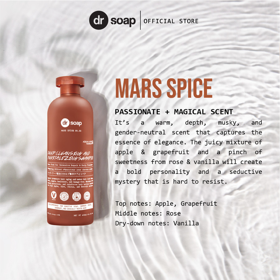 Dr Soap Deep Cleansing &amp; Revitalizing Shampoo  Mars Spice / Messy Free 400ml - Dr.Soap 400 ml