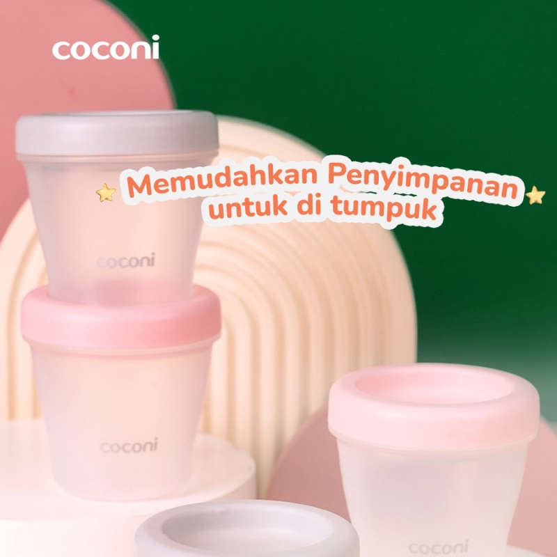Coconi Air Tight Baby Food Container 150ml isi 4 pcs / Kontainer MPASI Bayi