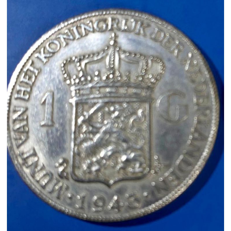 Koin Kuno Silver Perak Netherland Belanda Wilhelmina 1 G