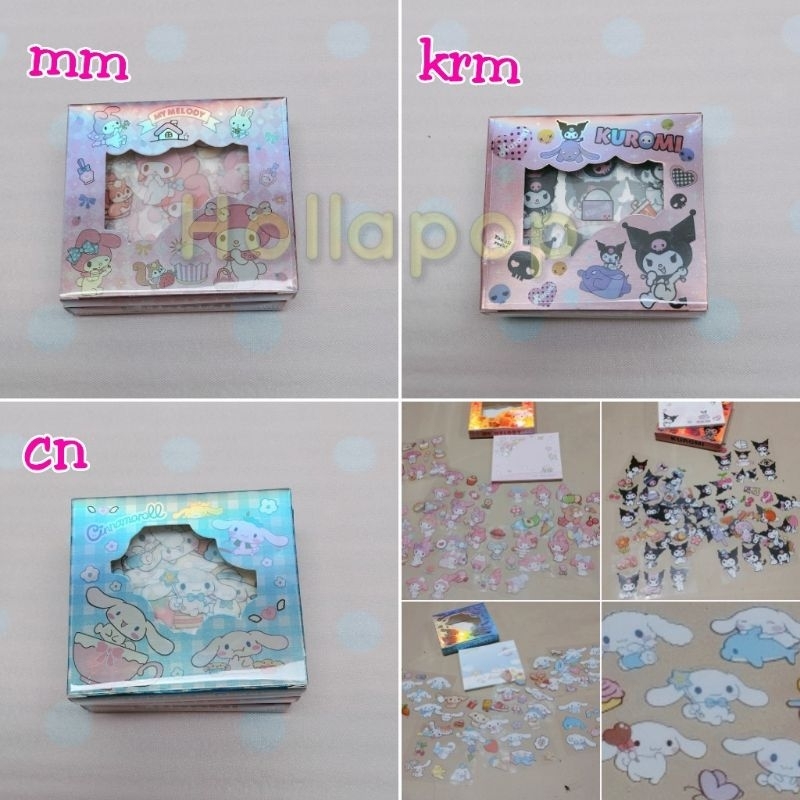 

Hop Sticker box isi 8 dan memo mini Melody Kuromi Cinamoroll