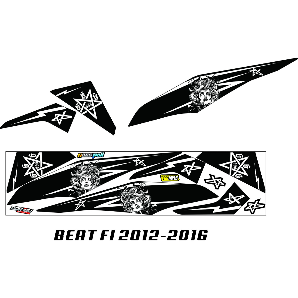 STIKER BEAT 2014 STRIPING MEDUSA BEAT FI VARIASI / LIS STIKER BODY MOTOR HONDA BEAT FI 2012-2015 VAR