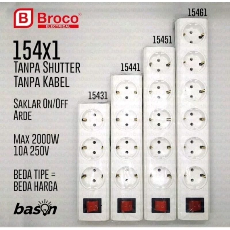 STOP KONTAK BROCO SAKLAR 3 4 5 6 LUBANG / TERMINAL / COLOKAN LISTRIK