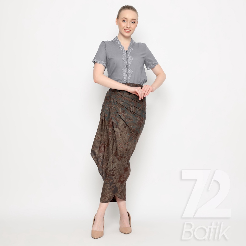 ROK BATIK SPAN Jena Skirt Lilit Kebaya Instan Modern Wanita Motif Burung Rona Warna Abu Grey Gray 723198 Cap 72 - Rok Batik Lilit Bawahan Skirt Kamen Kebaya Songket Batik Panjang Plisket Span Instan Jadi Bali Lembaran Premium Modern Untuk Wanita Kondangan