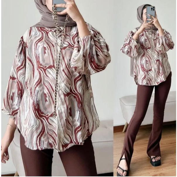 Ghalaxie Marble Blouse / Marble kemeja