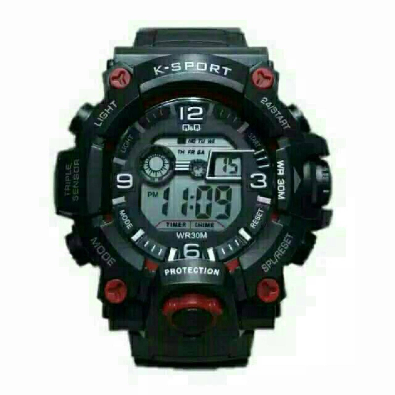 COD) Jam Tangan Pria Sport Watch/Q&amp;Q strap Rubber (Dikirim Dari Jakarta)