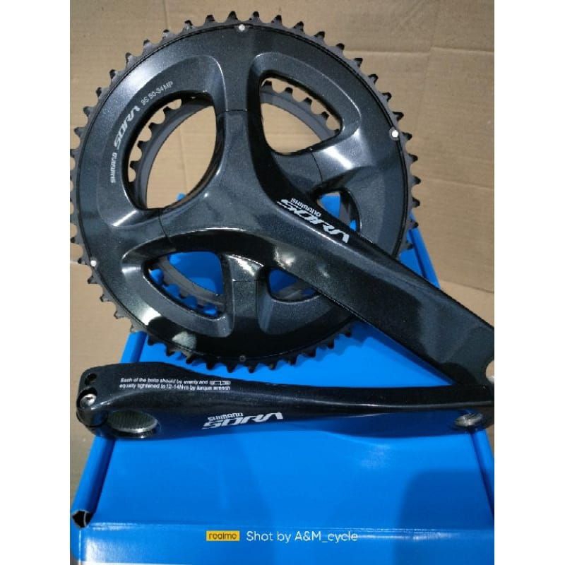 crank shimano Sora R3000-50/34t arm 170mm hollowtech 2 crank sepeda balap/road bike