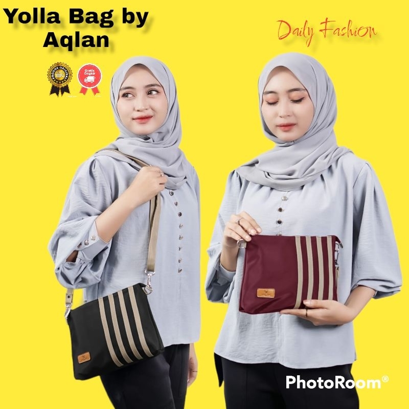 TAS SELEMPANG YOLLA BAG BY AQLAN BAHAN CHOCOLY ANTI AIR PREMIUM