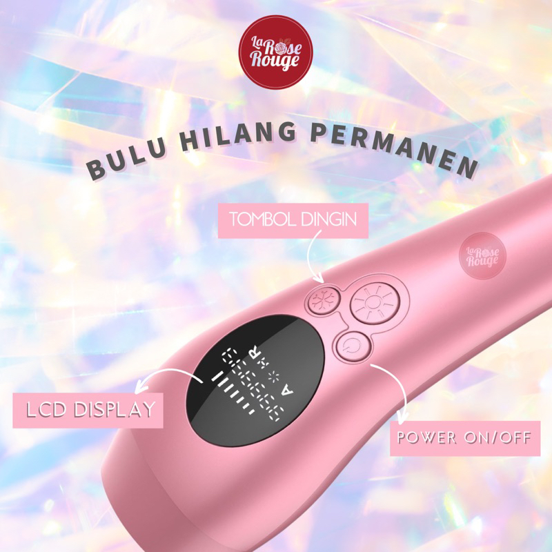 IPL PENGHILANG BULU KETIAK MISS V KAKI TANGAN PERMANEN DENGAN EFEK DINGIN ADA LCD(Pink Cold IPL)