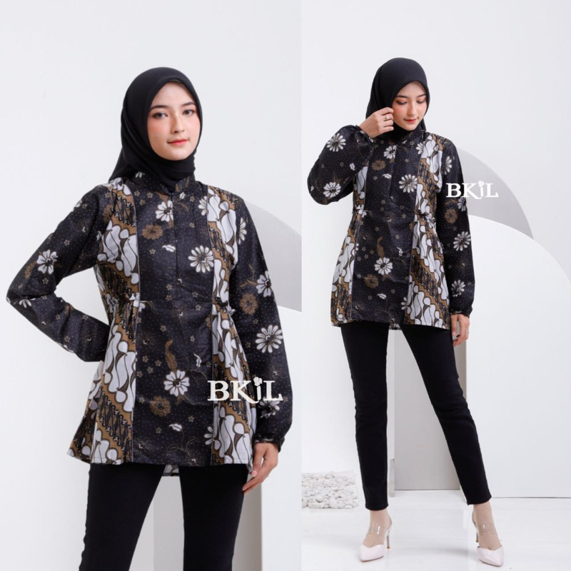 BAJU BATIK WANITA MODERN MONALISA GENES M,L,XL asli PEKALONGAN