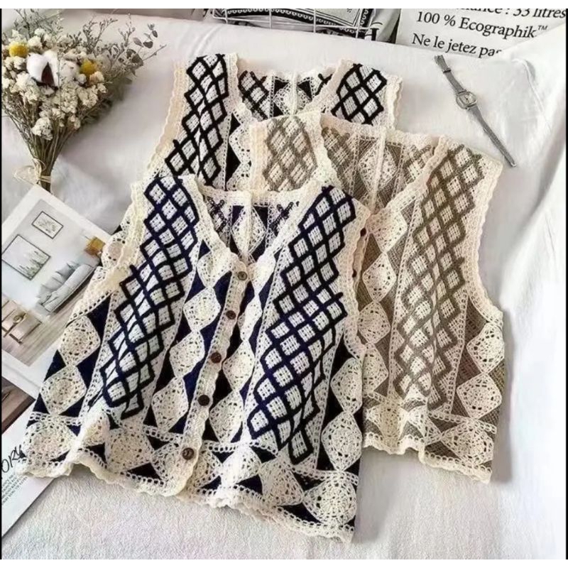 Rompi vest rajut import premium Korean style