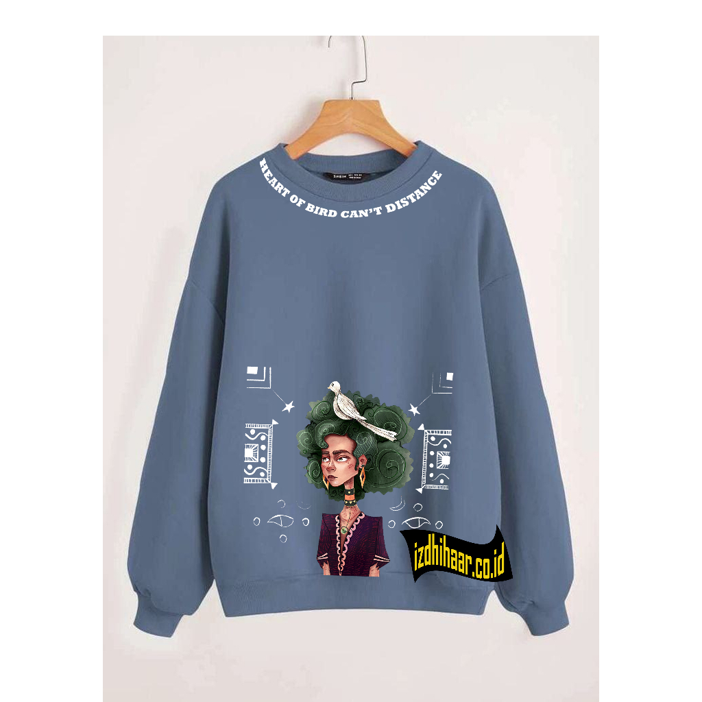 Sweater Crewneck Pria Wanita HEART OF BIRD Switer Cowok Cewek Sweatshirt Premium Distro