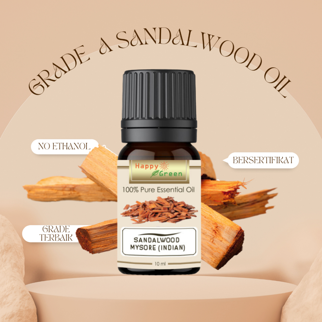 Happy Green Sandalwood Mysore Essential Oil East Indian  -Minyak Cendana India Timur 100%