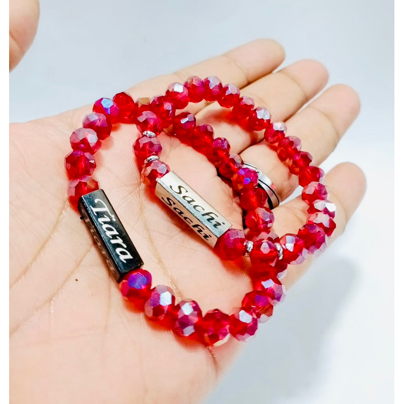 gelang kristal titanium grafit namamu