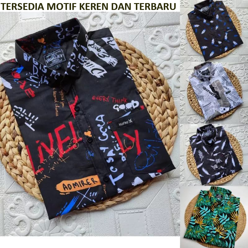 TERBARU KEMEJA DEWASA LENGAN PENDEK/HEM PRIA CASUAL MOTIF/KEMEJA SANTAI/KEMEJA AMAZONE