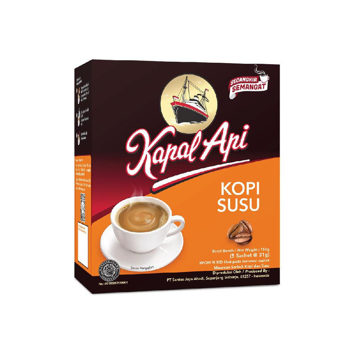 

KOPI SUSU INSTANT KAPAL API BOX ISI 5 @31 GR COFFEE MIX