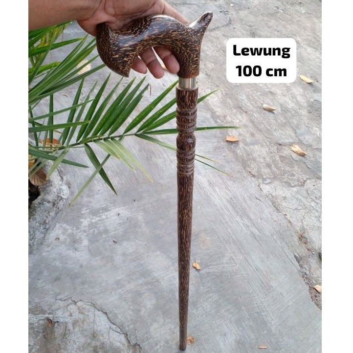 Tongkat jalan kayu Liwung hitam asli/Tongkat jalan kayu Liwung/tongkat jalan 1meter/Tongkat jalan te