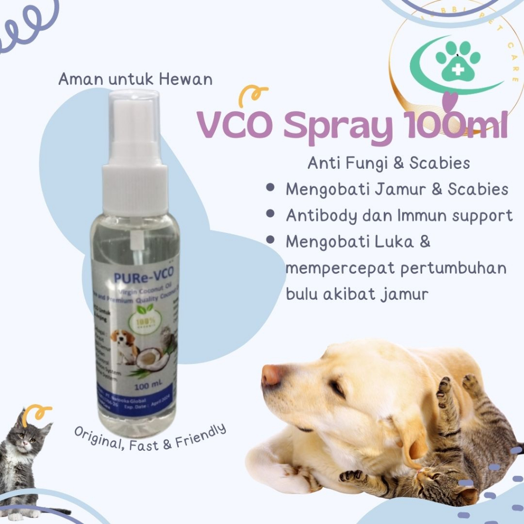 Vco Kucing Spray 100ml - Obat Jamur Scabies Untuk Kucing Anjing Minyak VCO Virgin Coconut Oil