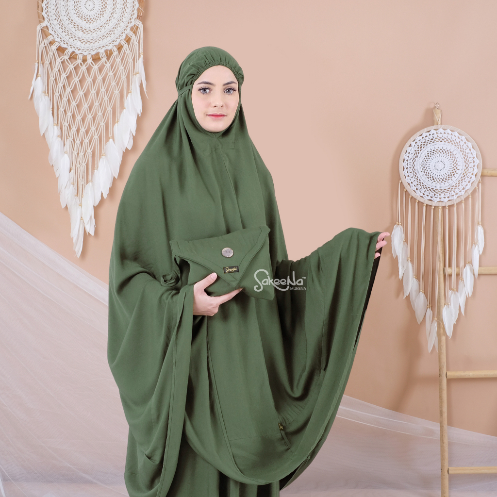 SAKEENA Mukena Bali Premium Dewasa Katun Rayon Jumbo