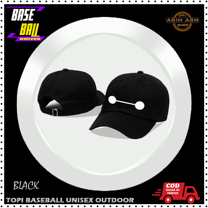 TOPI BASEBALL BYMAX HITAM LOGO PUTIH / TOPI PRIA KEREN BISBOL / AKSESORIS FASHION TOPI DEWASA / TOPI