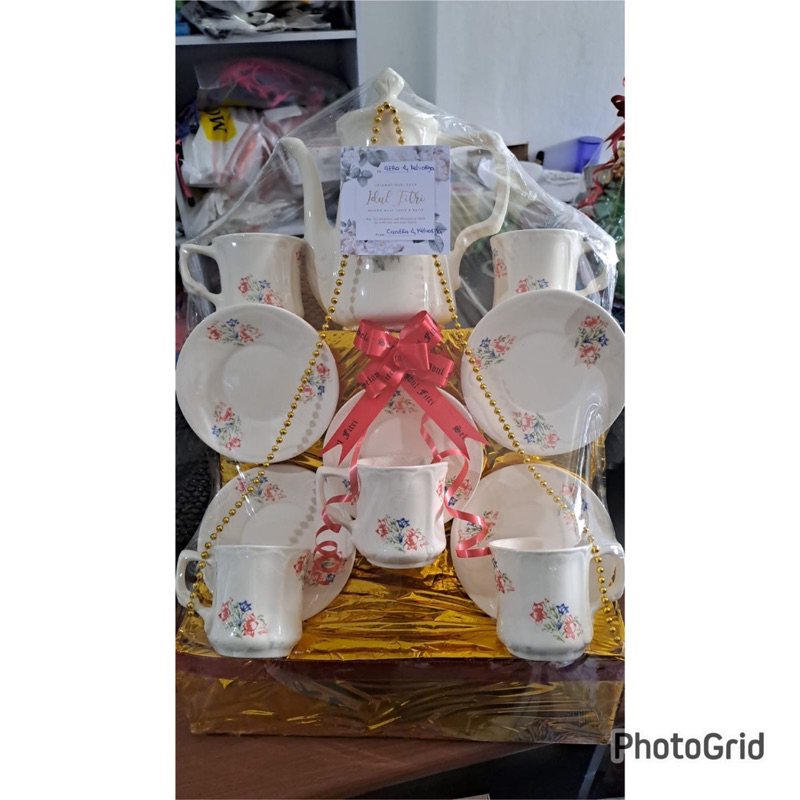 INSTANT KURIR Parcel Hampers Gift Tea Set Teko Cangkir Keramik Lebaran Idul fitri adha Natal Imlek