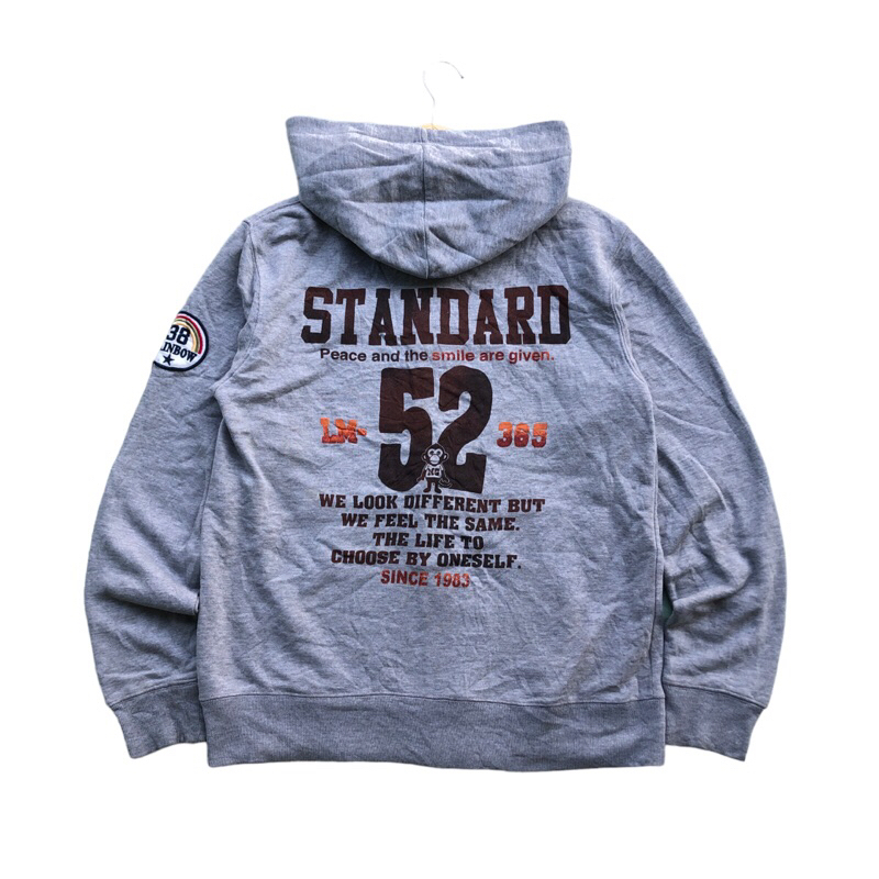 Jaket jumper jemper Zip hoodie abu abu backprint #trz157 original brand asli ori murah