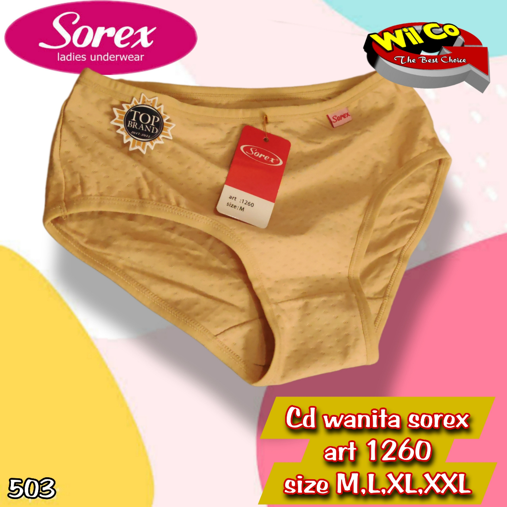 K503 - (HARGA 1 PCS) CELANA DALAM WANITA CD WANITA PAKAIAN DALAM WANITA SOREX BERPORI SIZE M - XXL