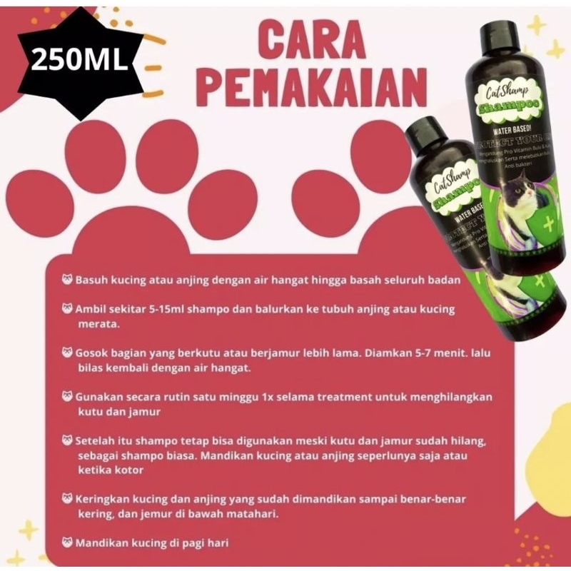 Sampo Shampo Kucing Anjing Kelinci Anti Kutu Rontok Dan jamur Catshamp 250 ml ShaeStore15