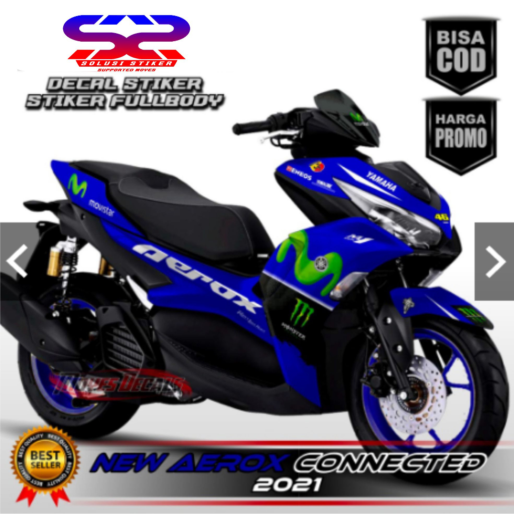 COD Stiker Decal New Aerox Connected 2021 Desaind Biru FullBody Decal Aerox FullBody
