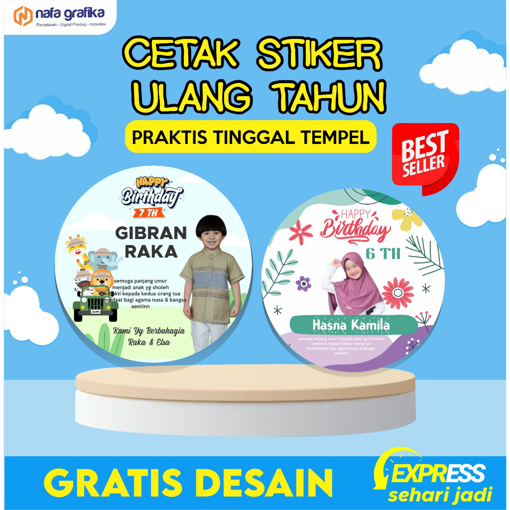 

Stiker Ulang Tahun Anak Sticker Custom Label Bento Gratis Desain Murah Bulat Express Sehari Jadi
