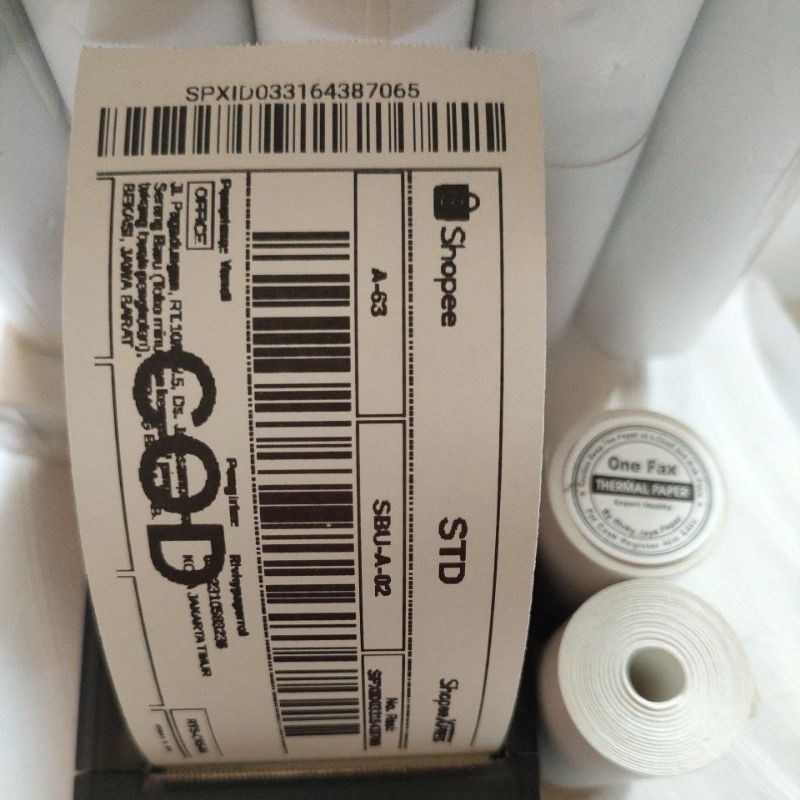 

kertas thermal stiker label 58x30 struk resi pengiriman
