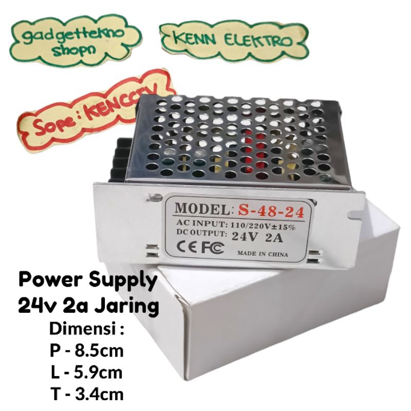 power supply 24v 2a jaring