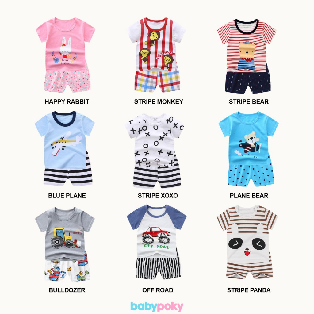 Setelan Kaos Baju Anak Bayi (6 bln - 3 thn) Perempuan Laki Laki Import Premium 03
