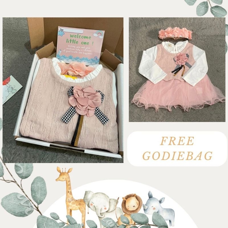 (FREE GODIEBAG) Hampers dress bayi perempuan | Gift Set Baby | Hampers baby girl | Hampers bayi cewe | Kado bayi perempuan | hampers dress