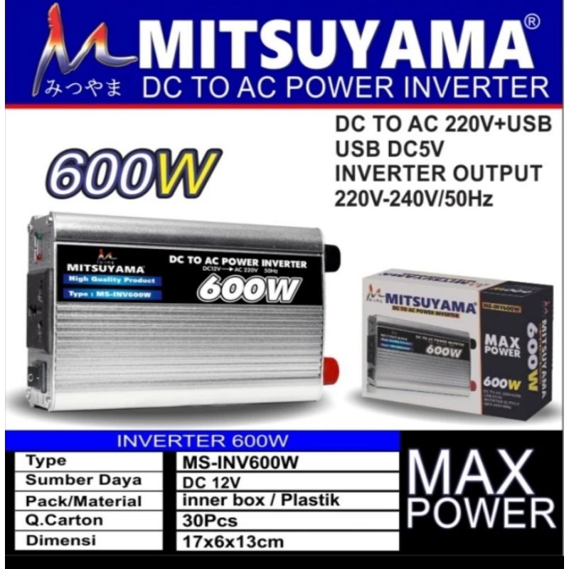 Mitsuyama Power Inventer AC TO DC 600 Watt