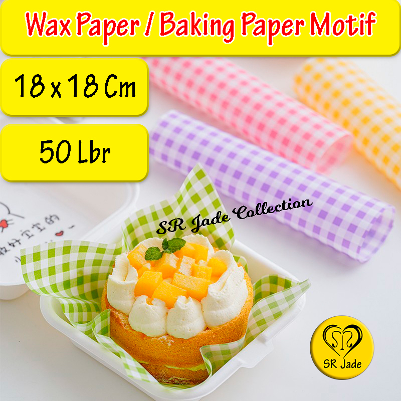 [50 Lbr] Kertas Alas Bento Cake Roti Nasi Kue Kertas Gorengan Baking Paper Motif Wax Paper